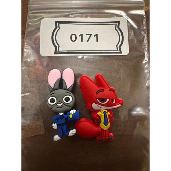 Zootopia Bunny Fox 2 Shoe Charms Multiple Characters Fits Crocs - Picture 4 of 4